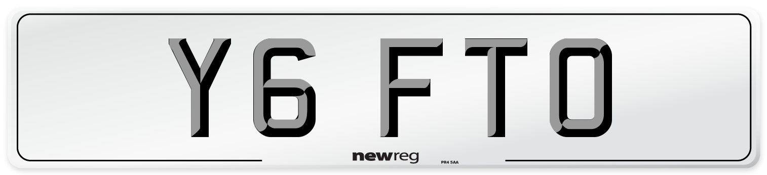 Y6 FTO Number Plate from New Reg